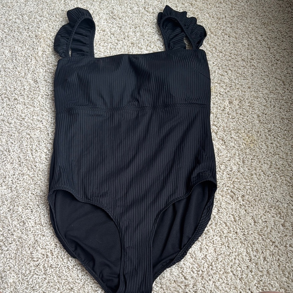 Black Ribbed One-Piece Swimsuit Albion